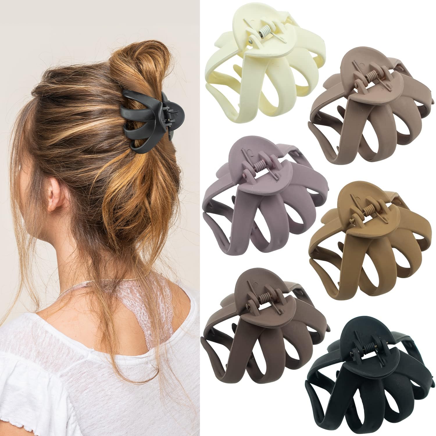 Maorulu pinza pulpo mediana mate ofrece agarre estable para cabello medio.