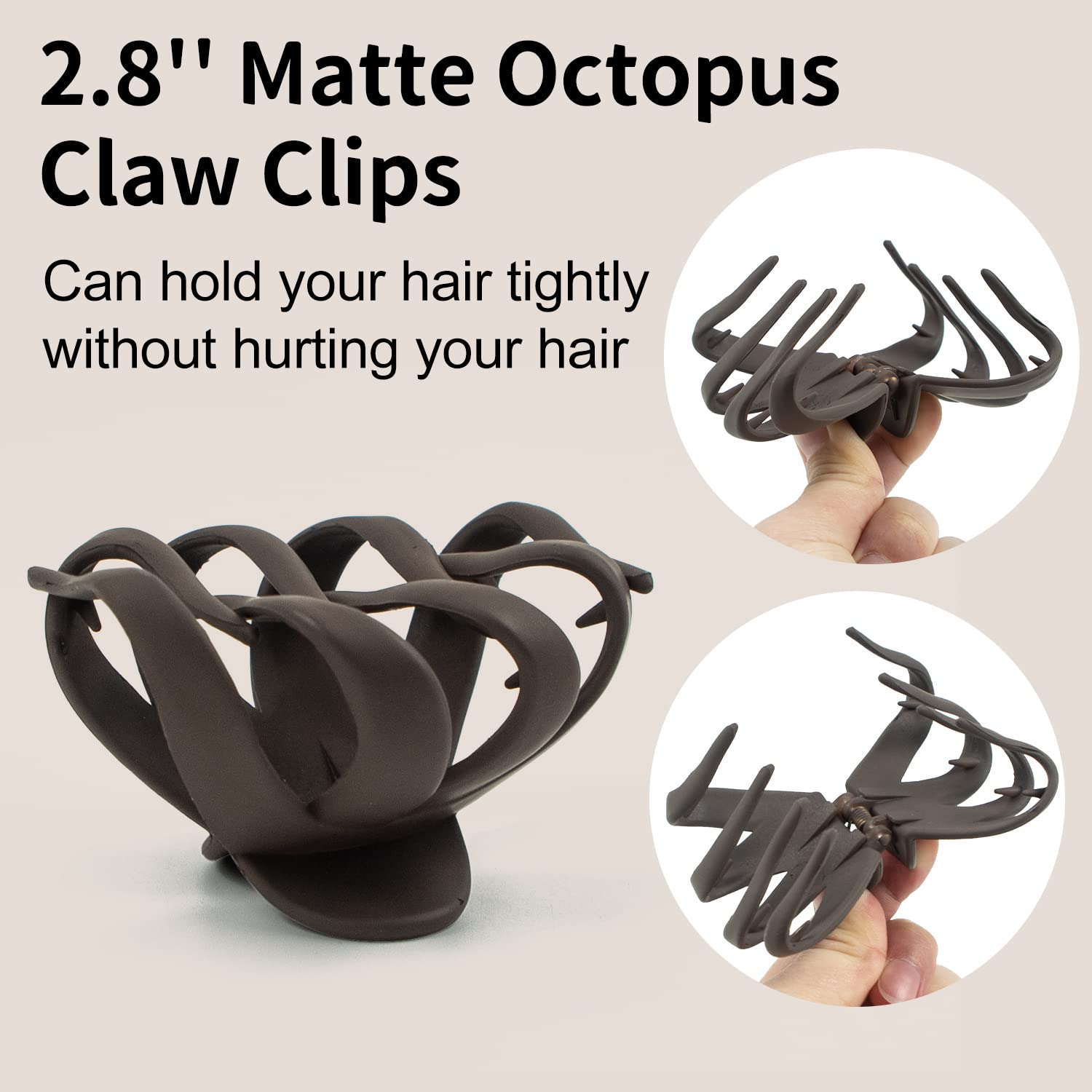 Maorulu pinza pulpo no resbala ideal para cabello fino y capas.