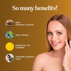 Maple Holistics Aceite de Ricino Orgánico: cejas y pestañas definidas con aceite natural