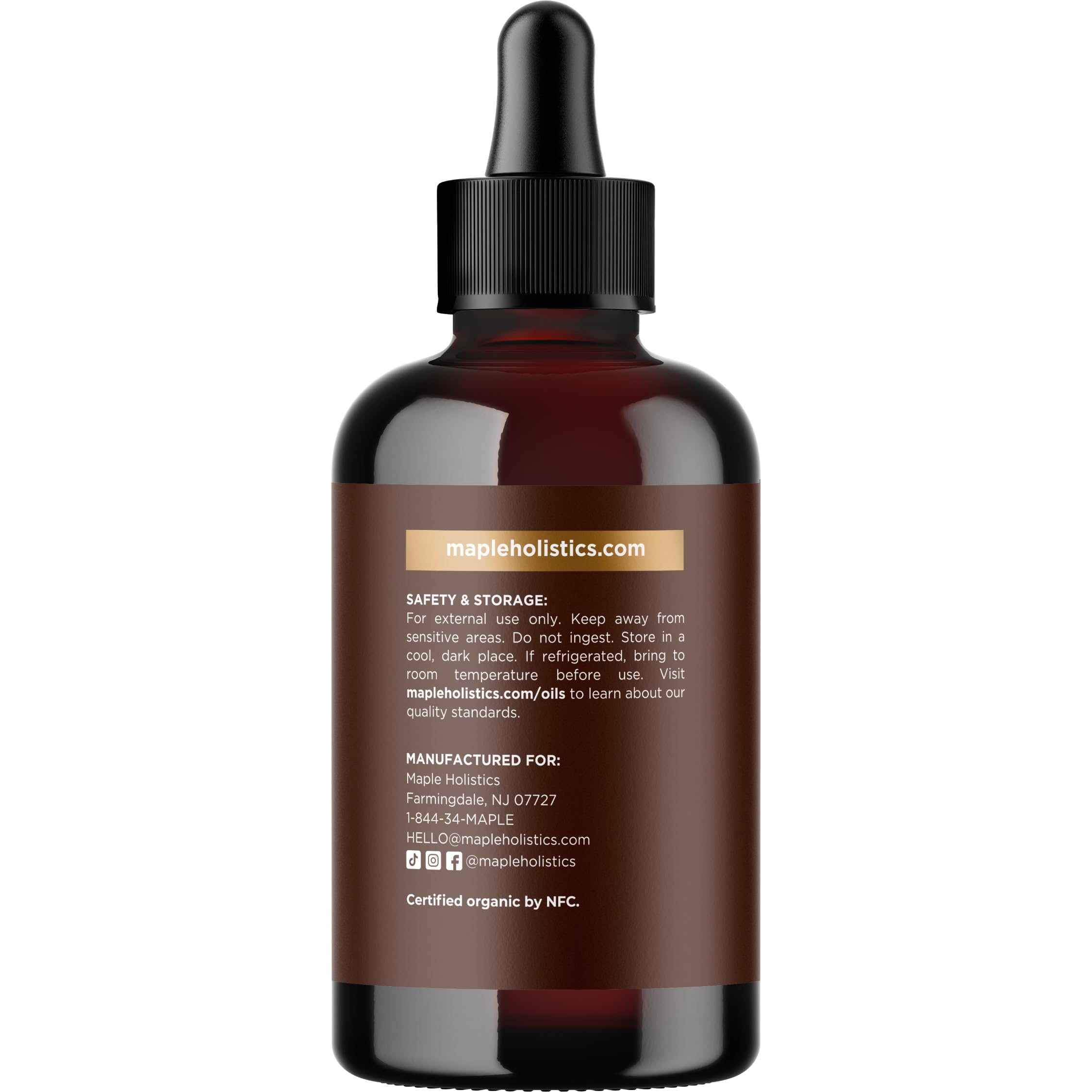Maple Holistics Aceite de Ricino Orgánico: cuidado facial nutritivo para piel suave