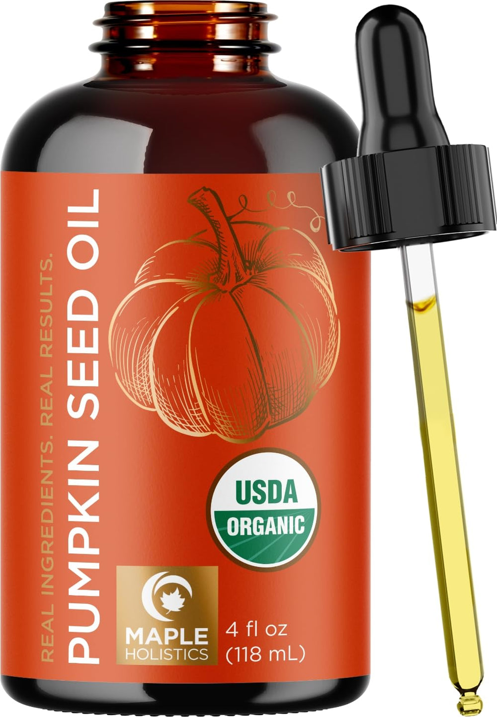 Maple Holistics aceite de semilla de calabaza: botella para hidratar cabello y piel