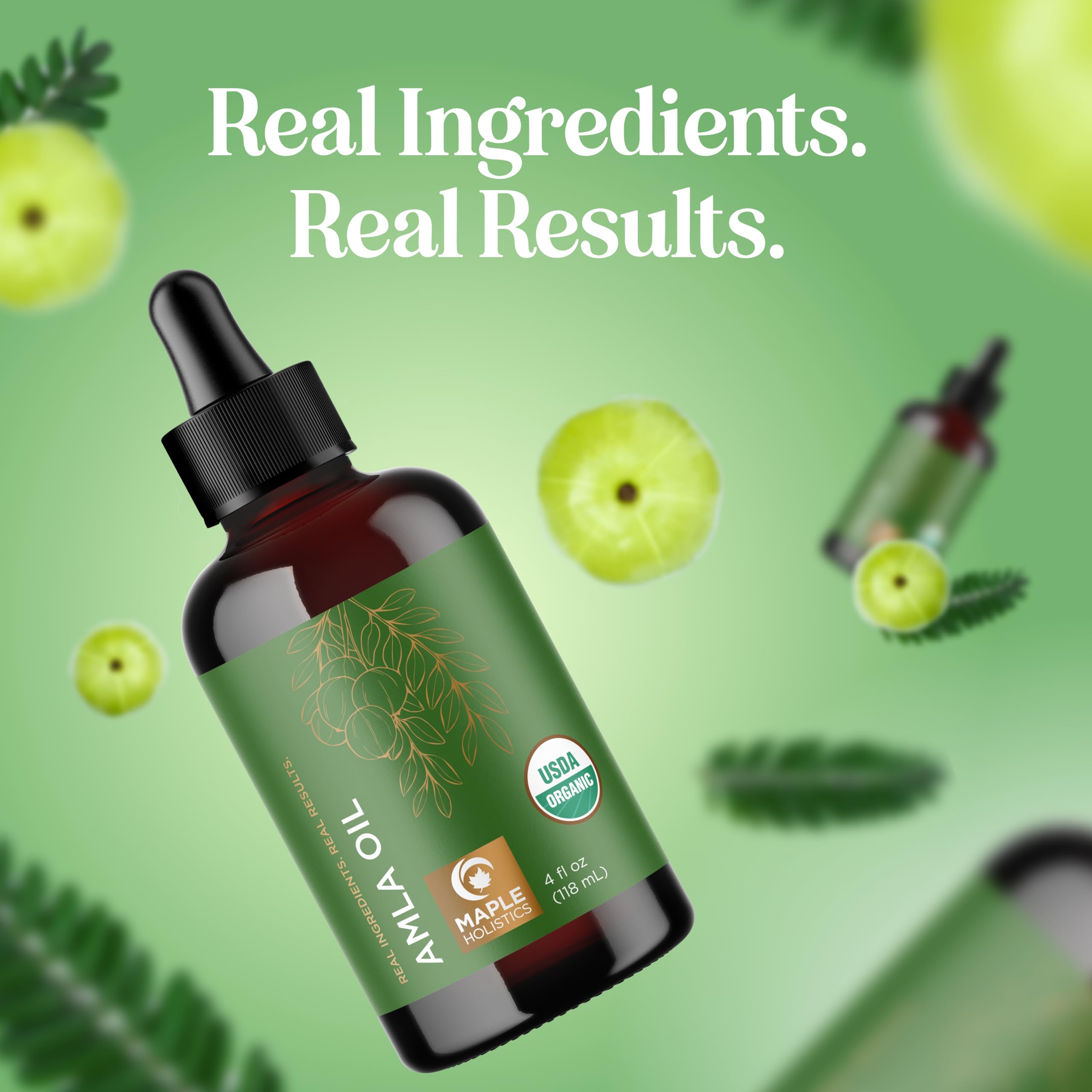 Maple Holistics Amla Oil en casa, ritual de cuidado capilar diario.