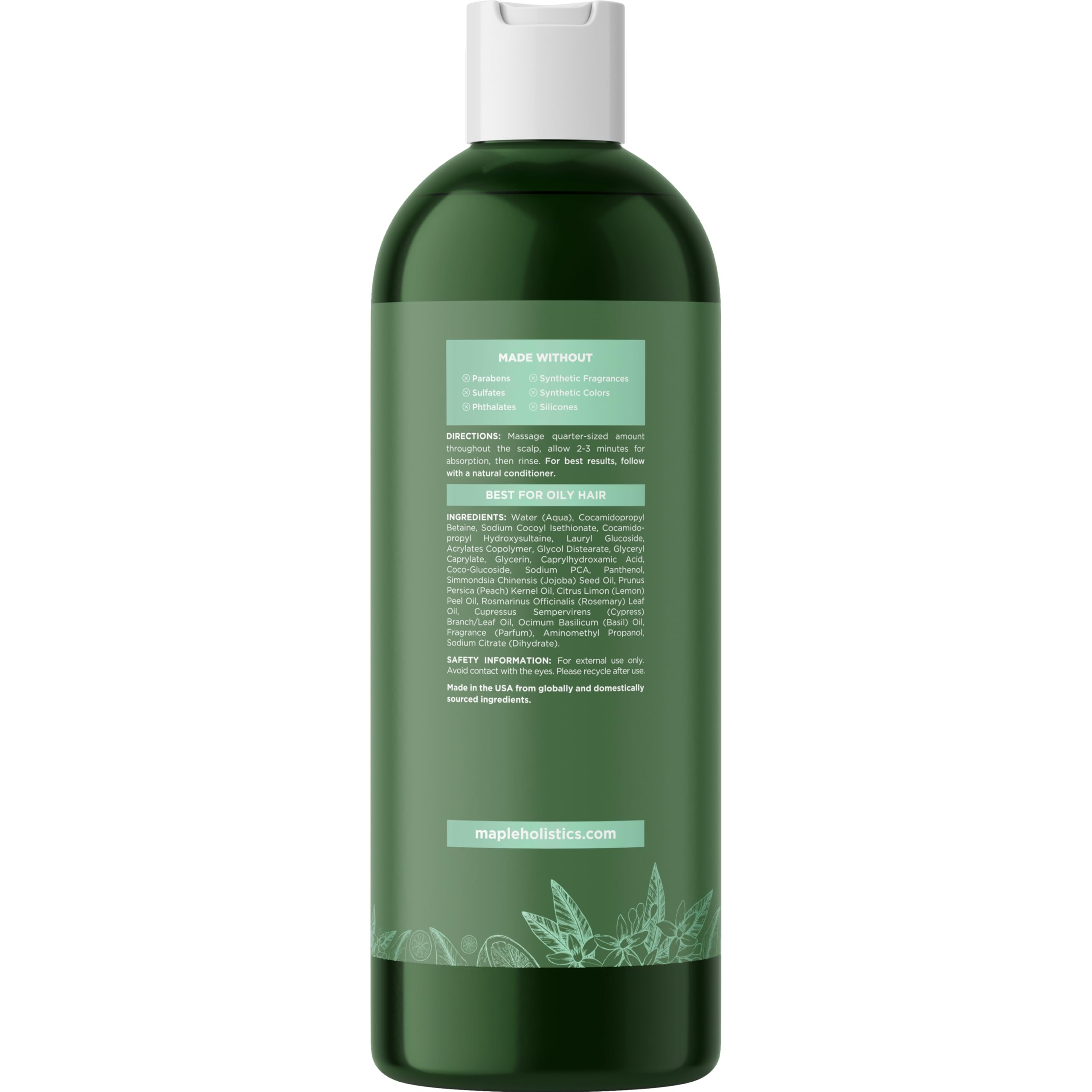 Maple Holistics aplicar en cabello mojado facilita limpieza profunda.