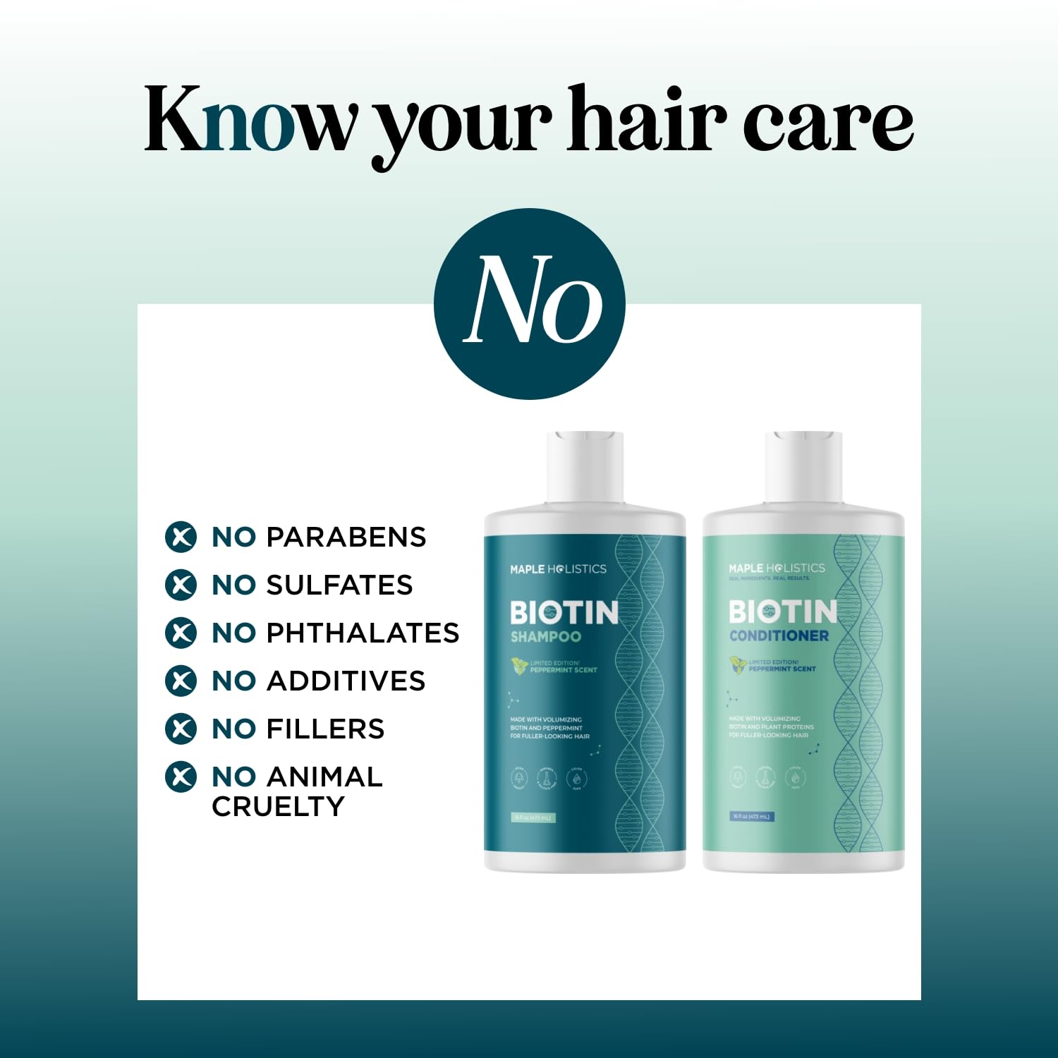 Maple Holistics biotin argan oil conditioner applied to lengths