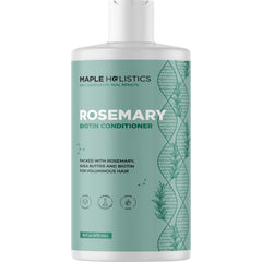 Maple Holistics Biotin Rosemary Conditioner bottle shows vegan formula for fuller-looking hair.
