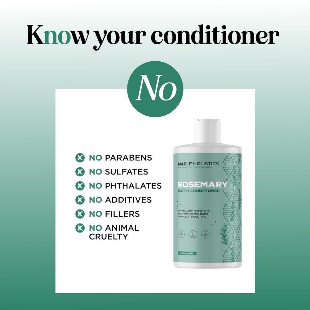 Maple Holistics Biotin Rosemary Conditioner fine-hair appearance after use shows fuller look.