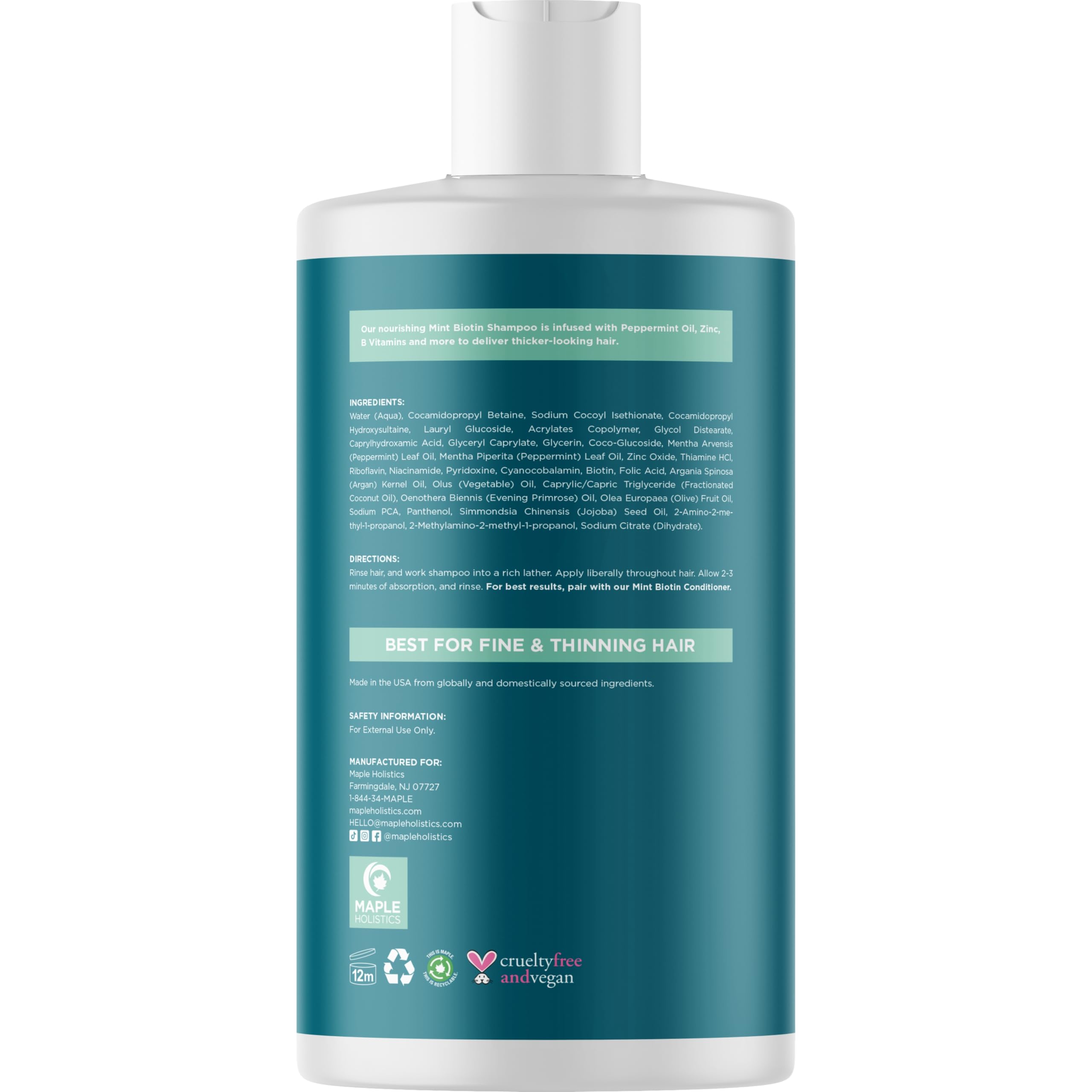 Maple Holistics Biotin Shampoo mint scent evokes a refreshing morning routine