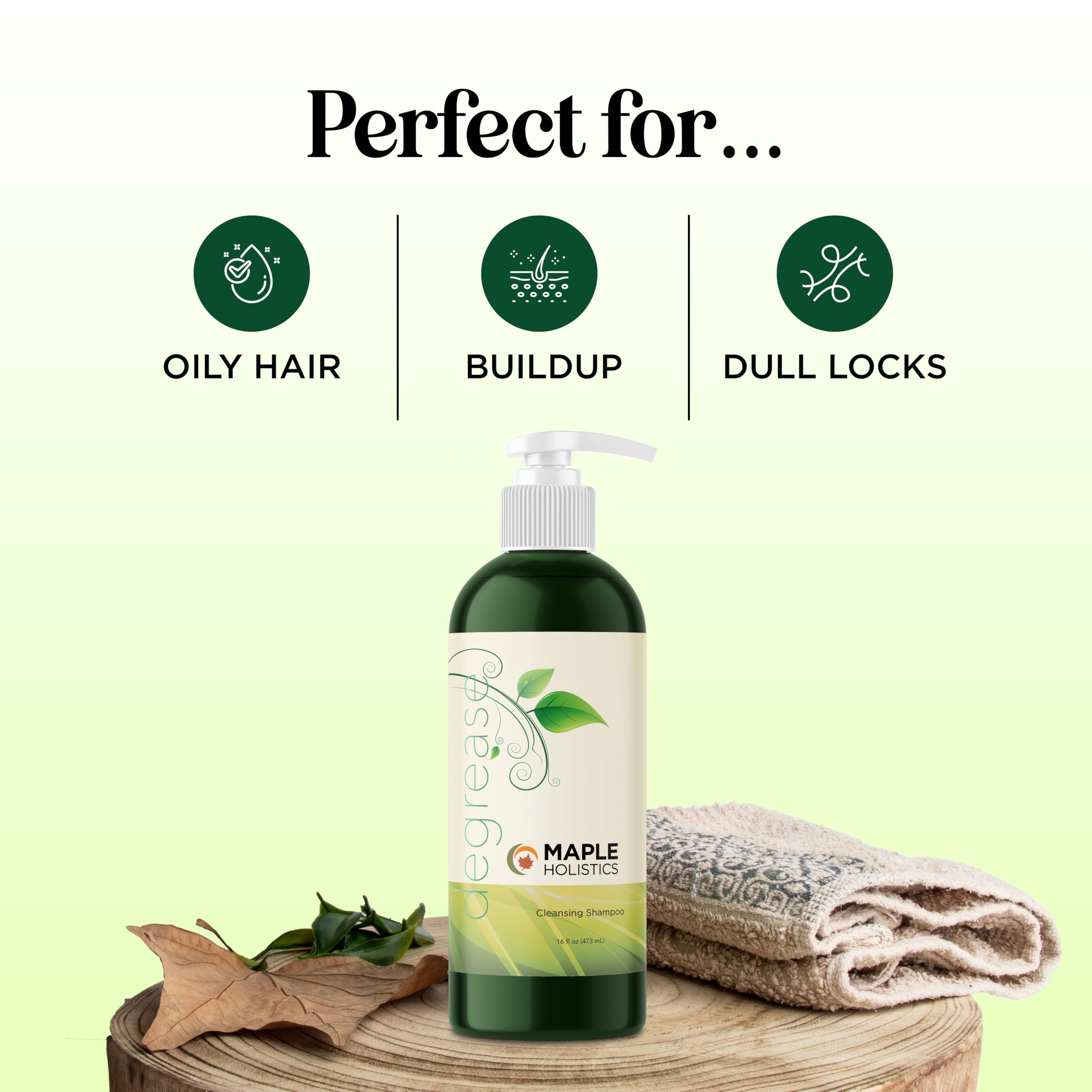 Maple Holistics Cuidado de la caspa, textura suave gracias a ingredientes naturales.