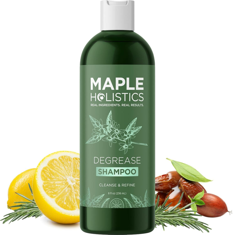 Maple Holistics champú aclarador para cabello graso elimina acumulación.