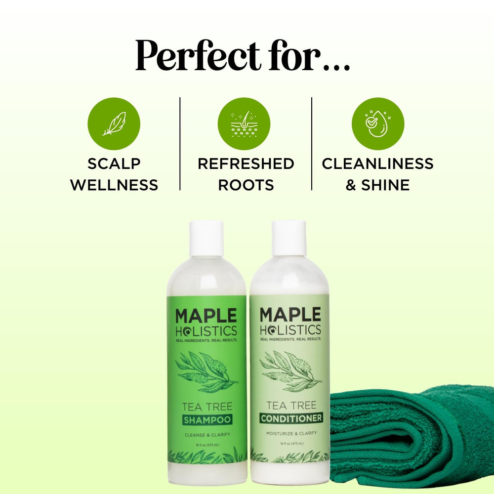 Maple Holistics champú árbol de té envase, fórmula clarificante sin sulfatos