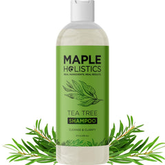 Maple Holistics champú clarificante arbol-de-te en botella para cuero cabelludo limpio