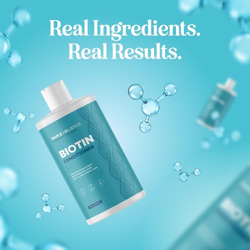 Acondicionador con biotina y proteínas vegetales, cuidado suave para el cabello.