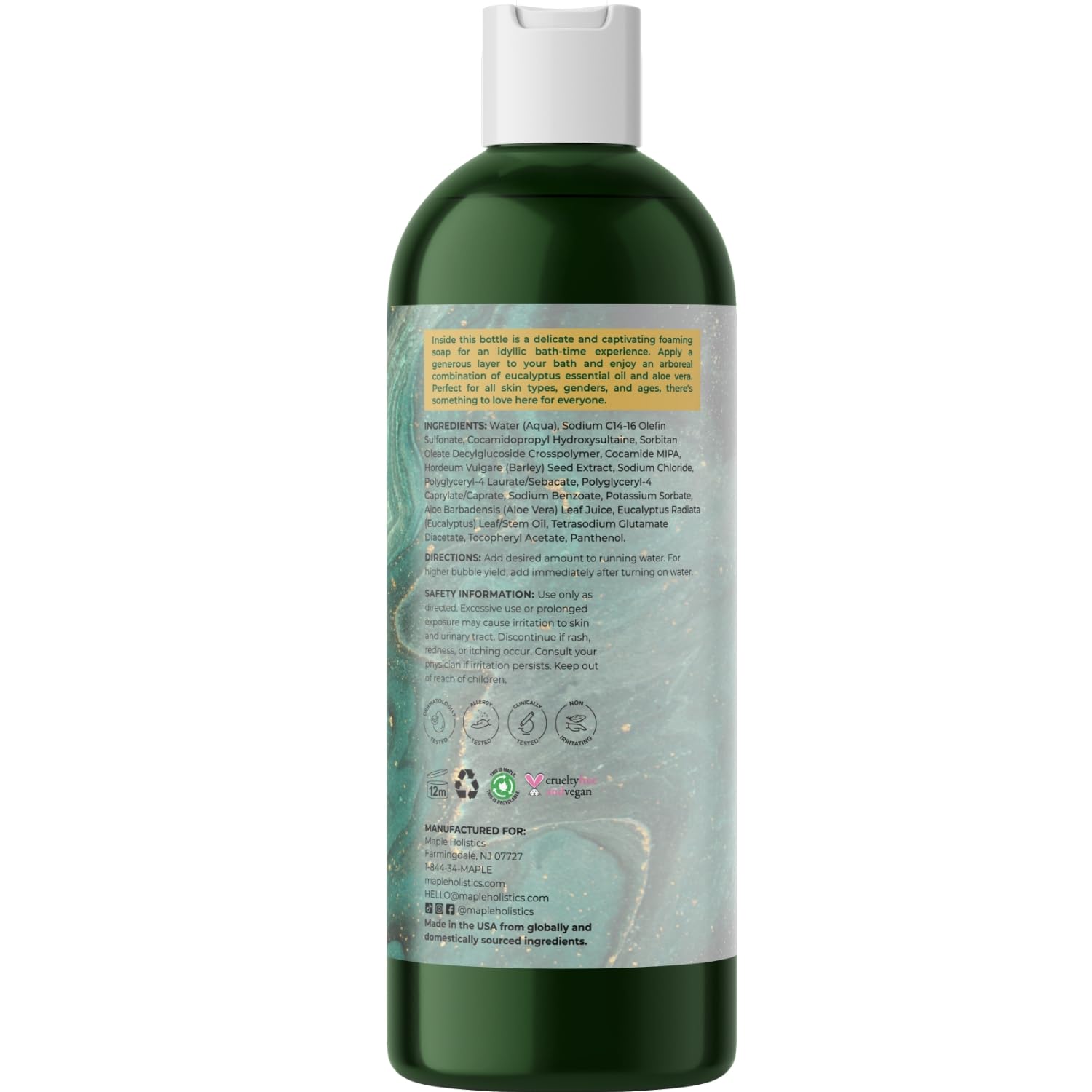 Maple Holistics espuma de baño cremosa para experiencia lujosa