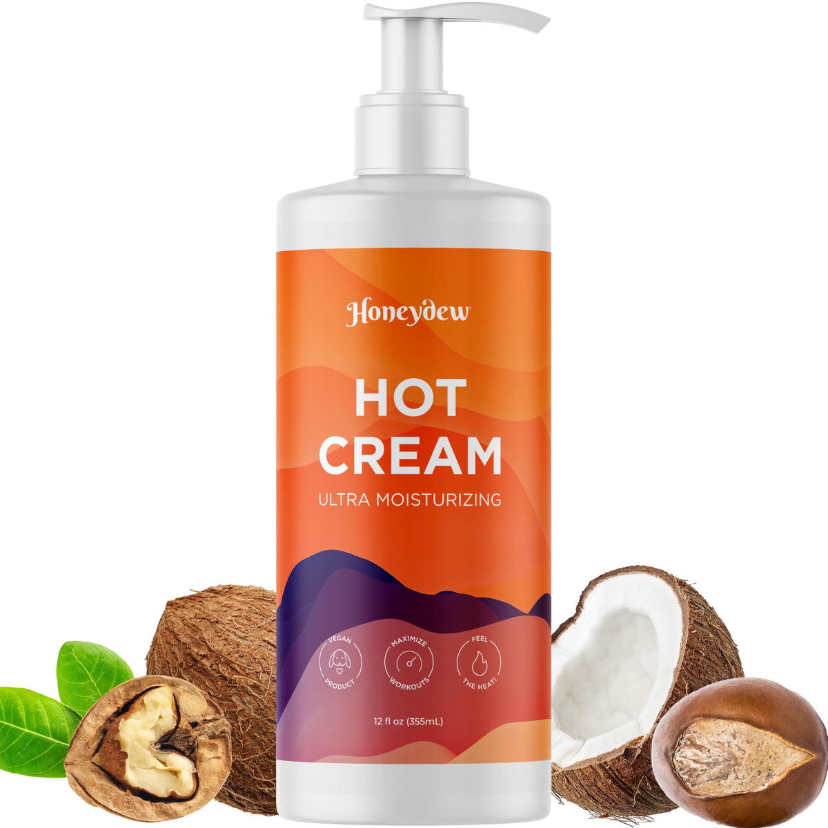 Maple Holistics Hot Cream Sweat Enhancer bottle shown for targeted body sculpting.