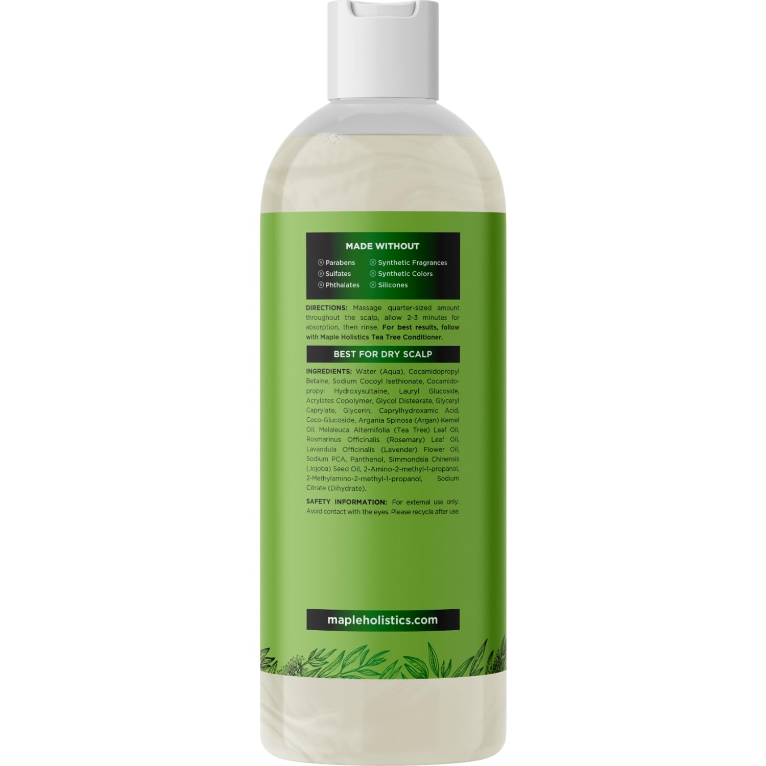 Maple Holistics champú ingredientes naturales con extractos vegetales