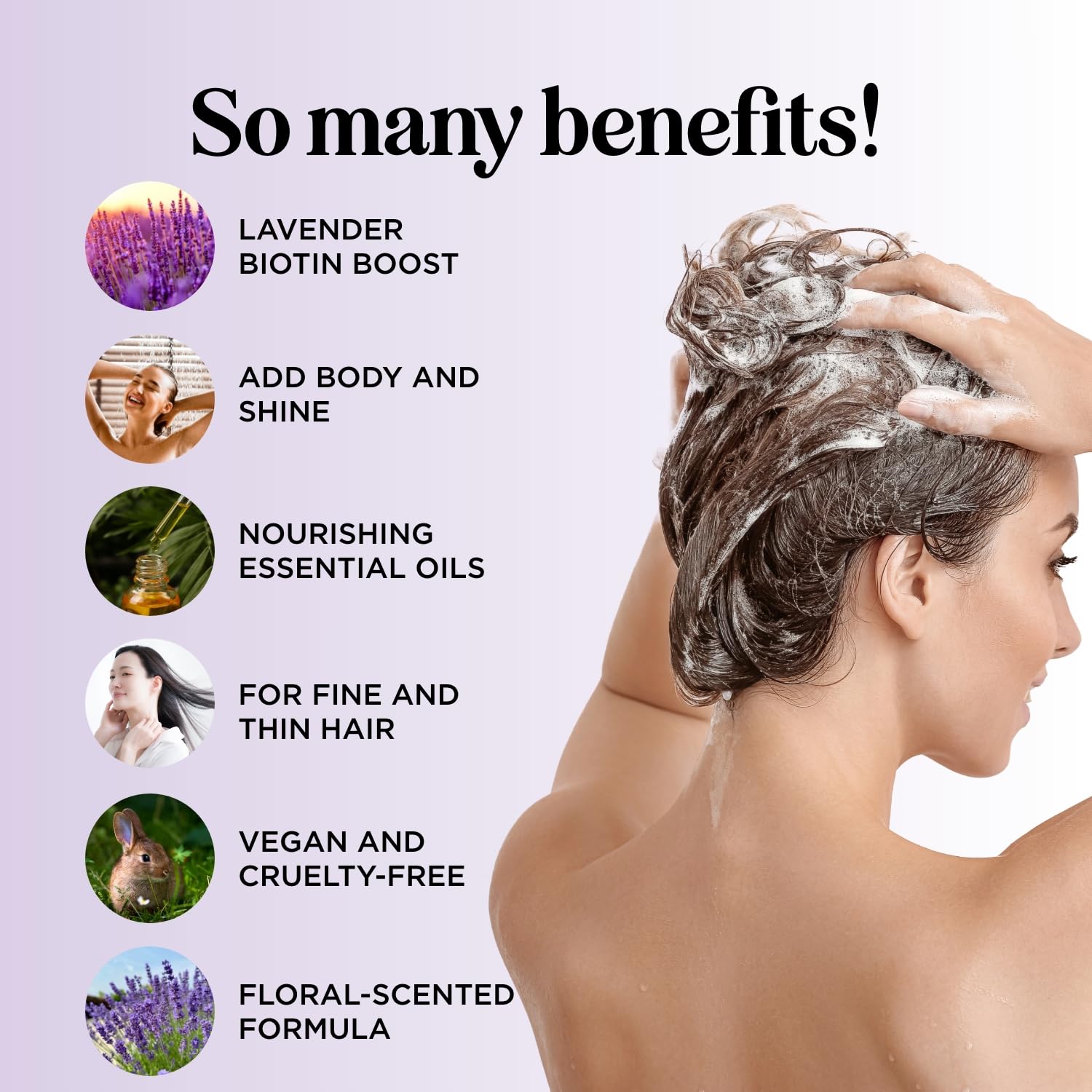 Maple Holistics lavender biotin shampoo label highlights natural ingredients