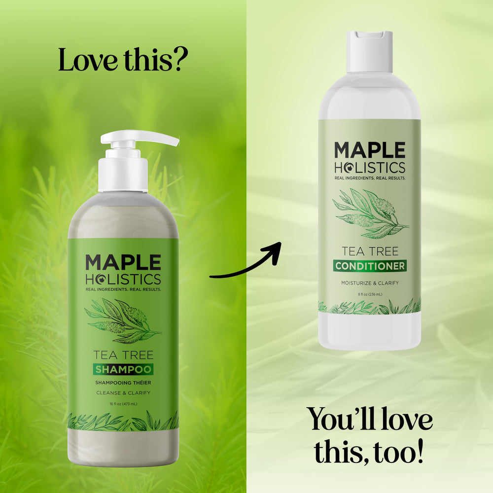 Maple Holistics natural essential oils blend close-up for scalp care.