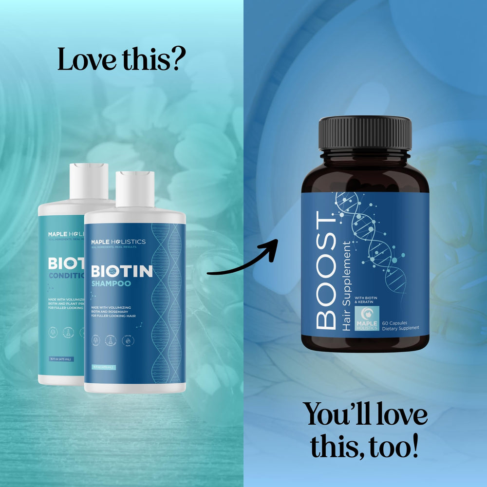 Maple Holistics Rosemary Biotin Set packshot, color-safe and silicone-free formula.