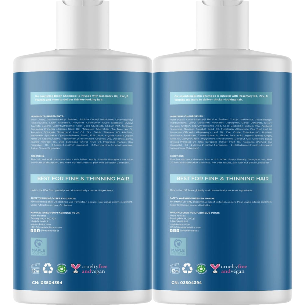 Maple Holistics Rosemary Biotin Shampoo lather close-up for fine hair cleansing.
