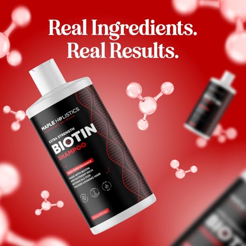 Maple Holistics Ultra Biotin Shampoo creamy texture and application.
