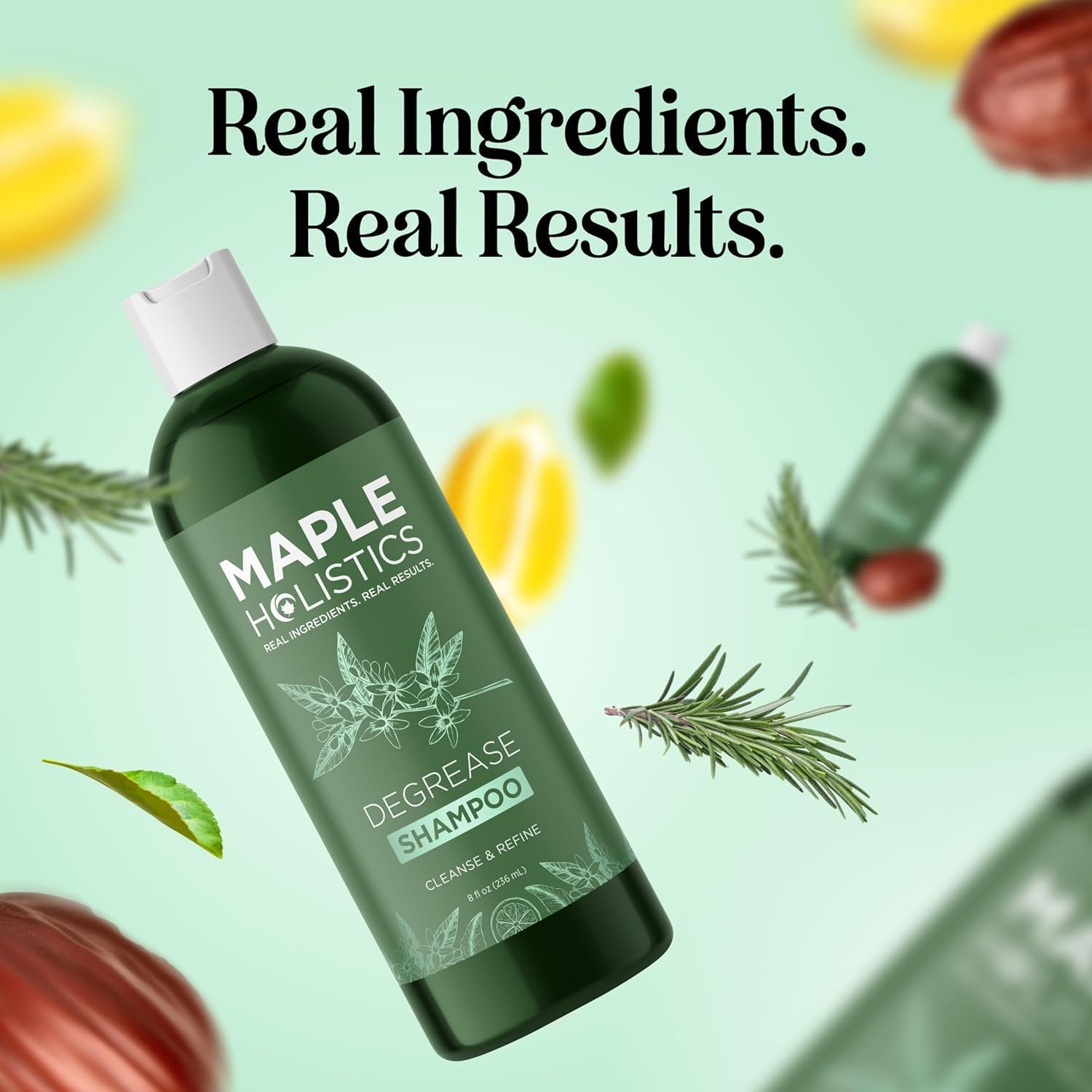 Maple Holistics uso diario para cabello graso con sensación limpia.