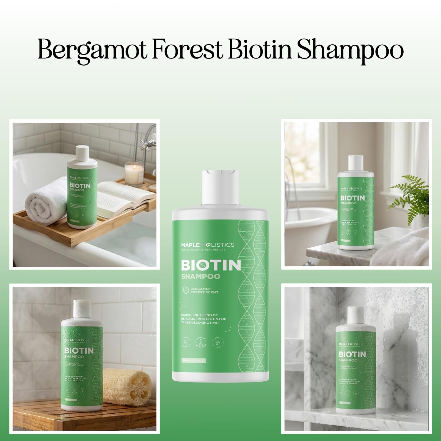 Maple Holistics label close-up showing vegan formula and paraben-free claim