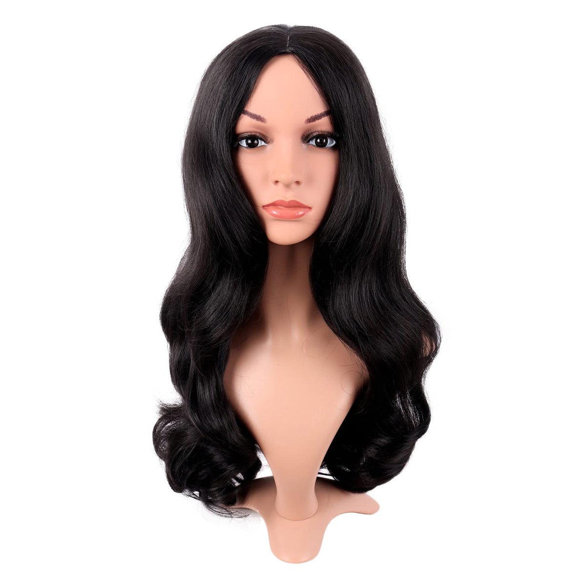 MapofBeauty 22-inch curly black wig for cosplay versatility.