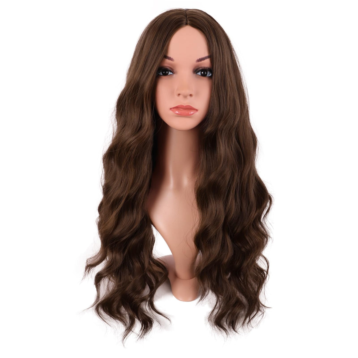 MapofBeauty 28 inch brown wavy wig, ideal for cosplay and everyday looks.