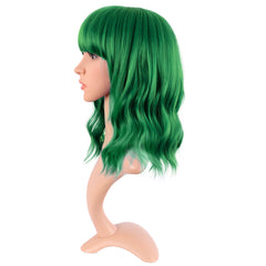 MapofBeauty grass green wig cap close-up with adjustable buckle for secure wear.