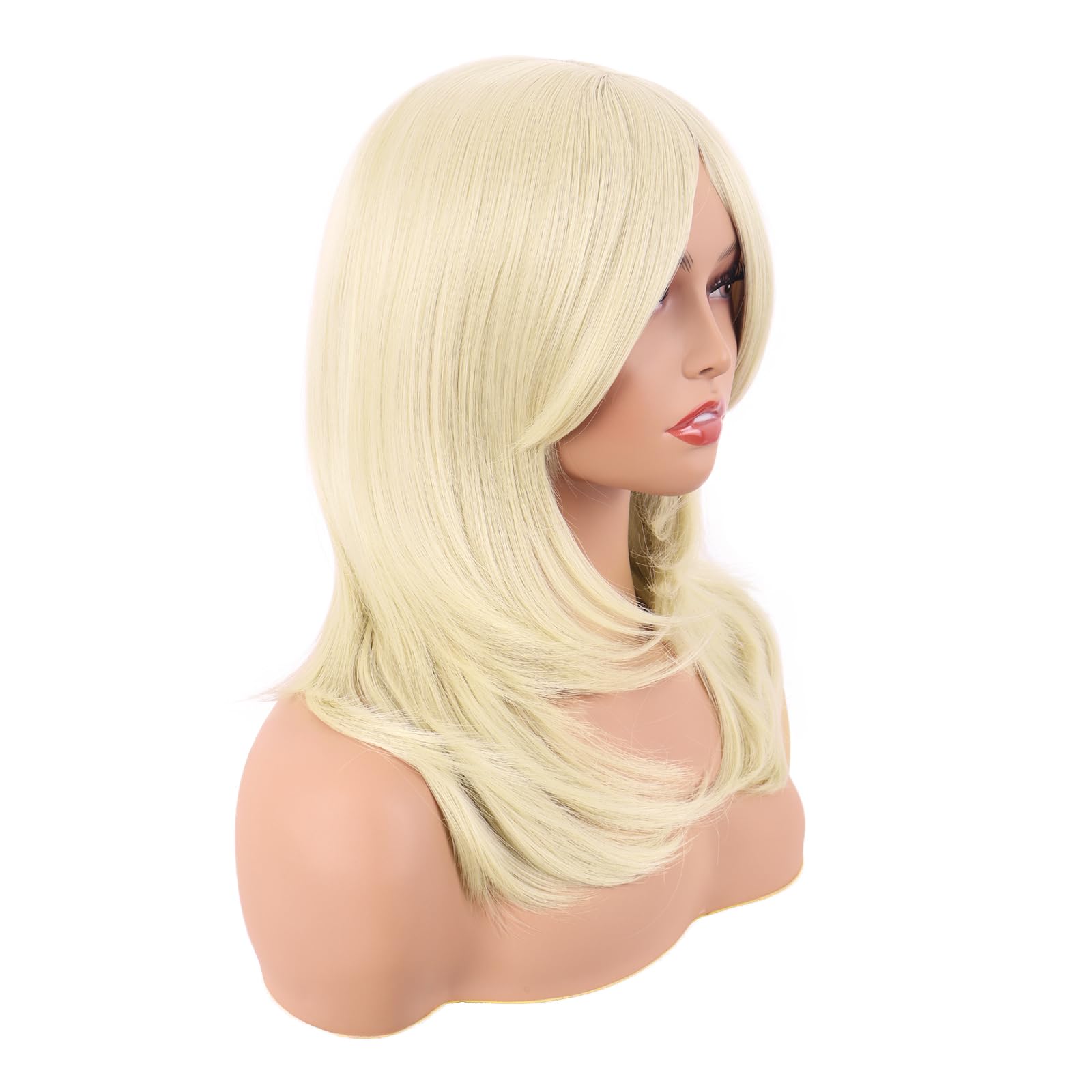 MapofBeauty light blonde straight wig with natural color and easy everyday styling