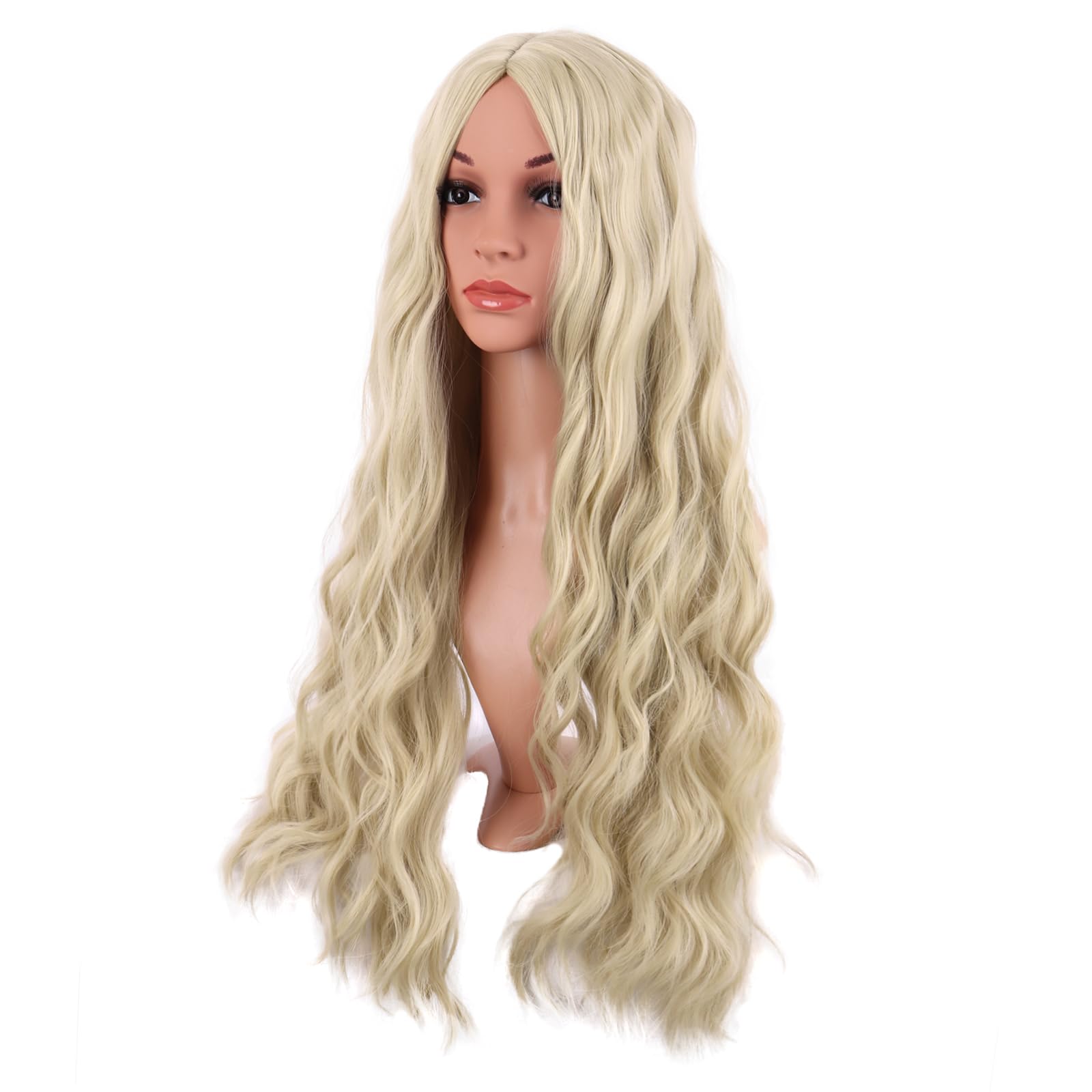 MapofBeauty model wearing blonde wig showing natural movement.