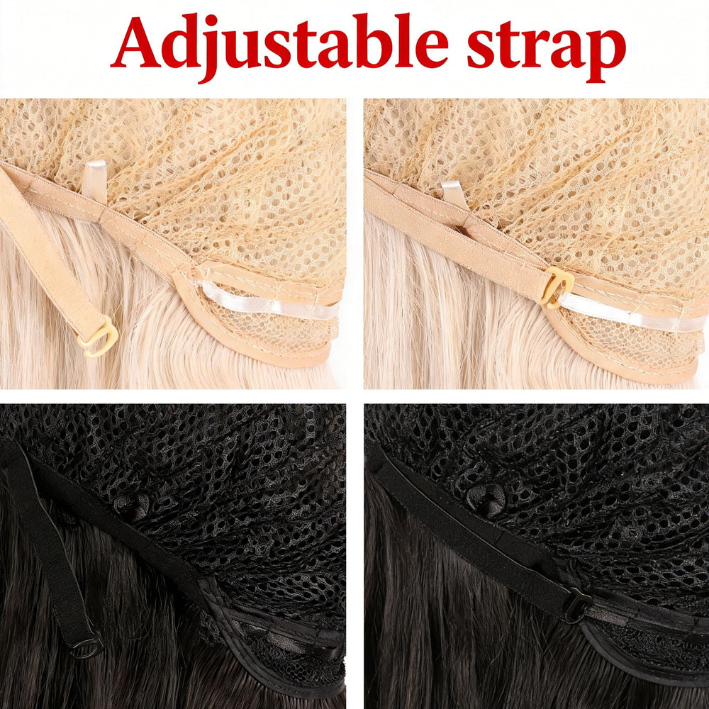MapofBeauty brown wavy wig displayed in box, ready for styling.