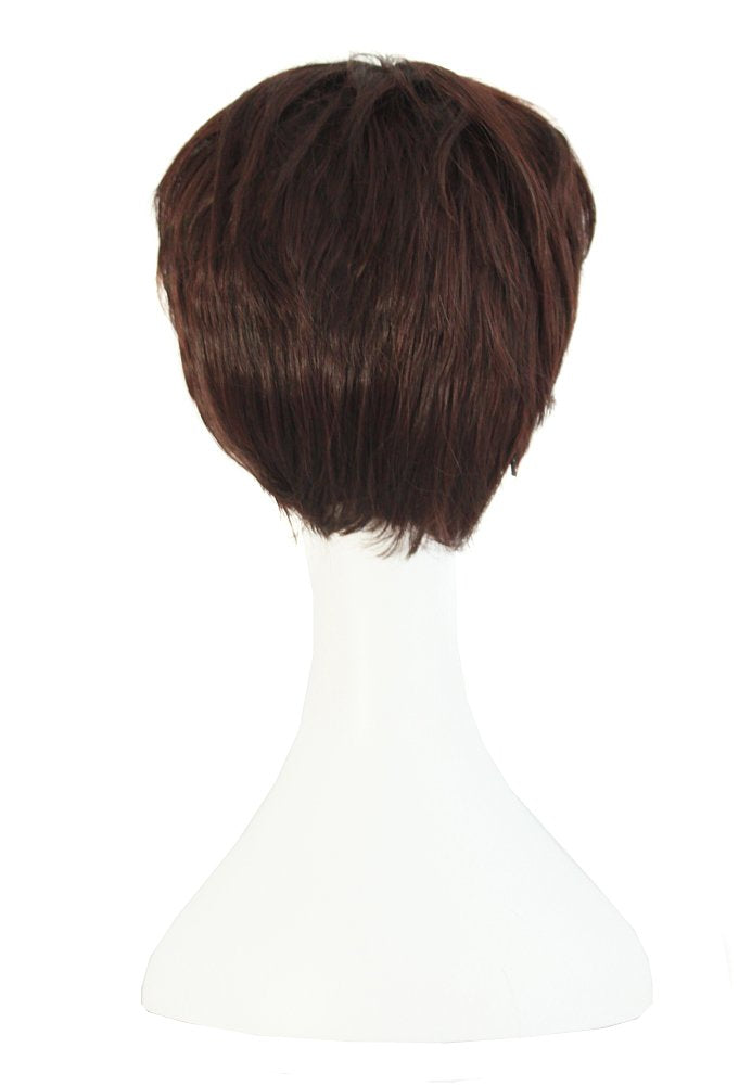 MapofBeauty dark brown wig, cap adjustment view, easy secure fit