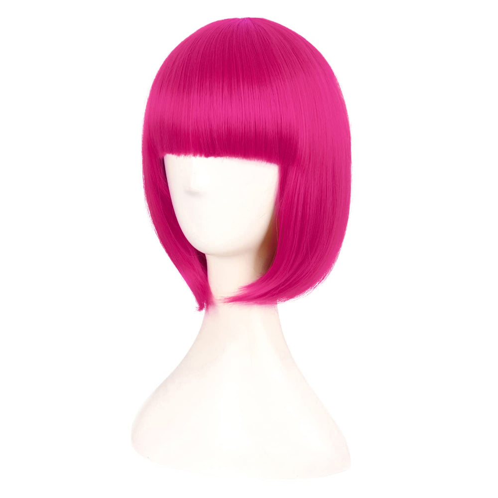 MapofBeauty synthetic flat bangs wig for quick, glamorous change.