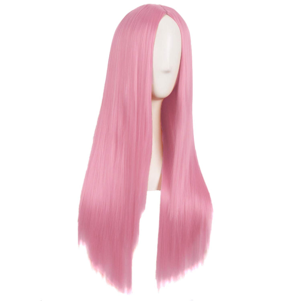 MapofBeauty 28in side-view wig shows natural straight texture and shine.