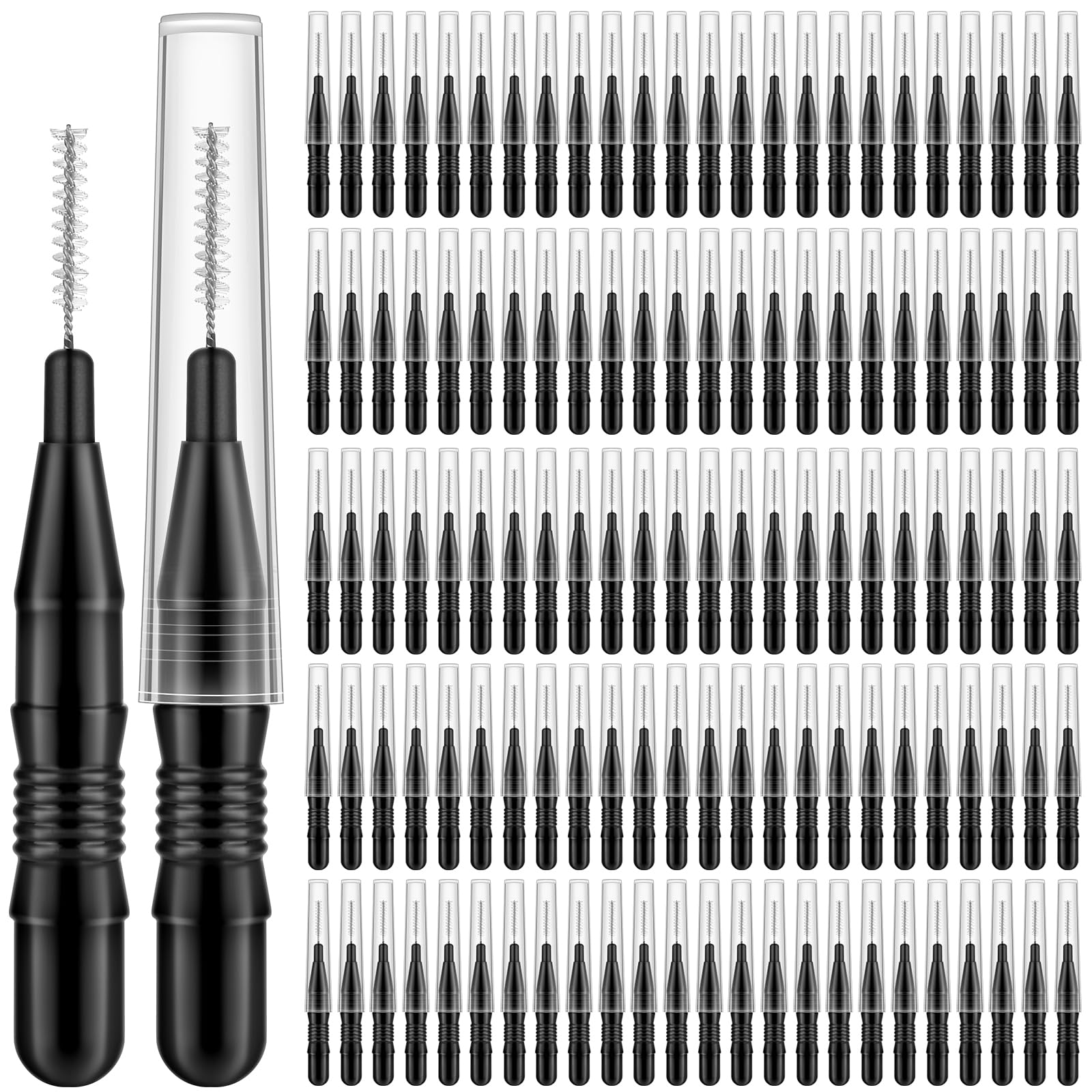 MAPVOLUT 120pcs micro eyebrow brush with cap for precise grooming and clean storage.