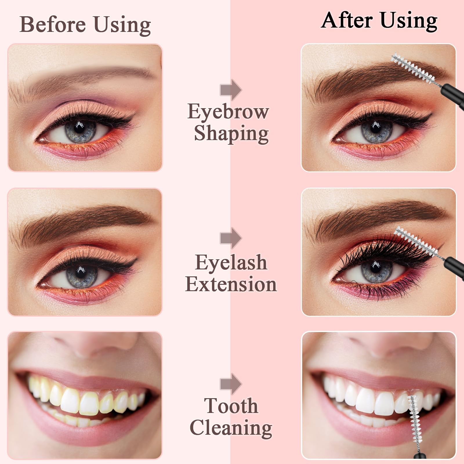 MAPVOLUT brow wax application brush can separate lashes and apply product.
