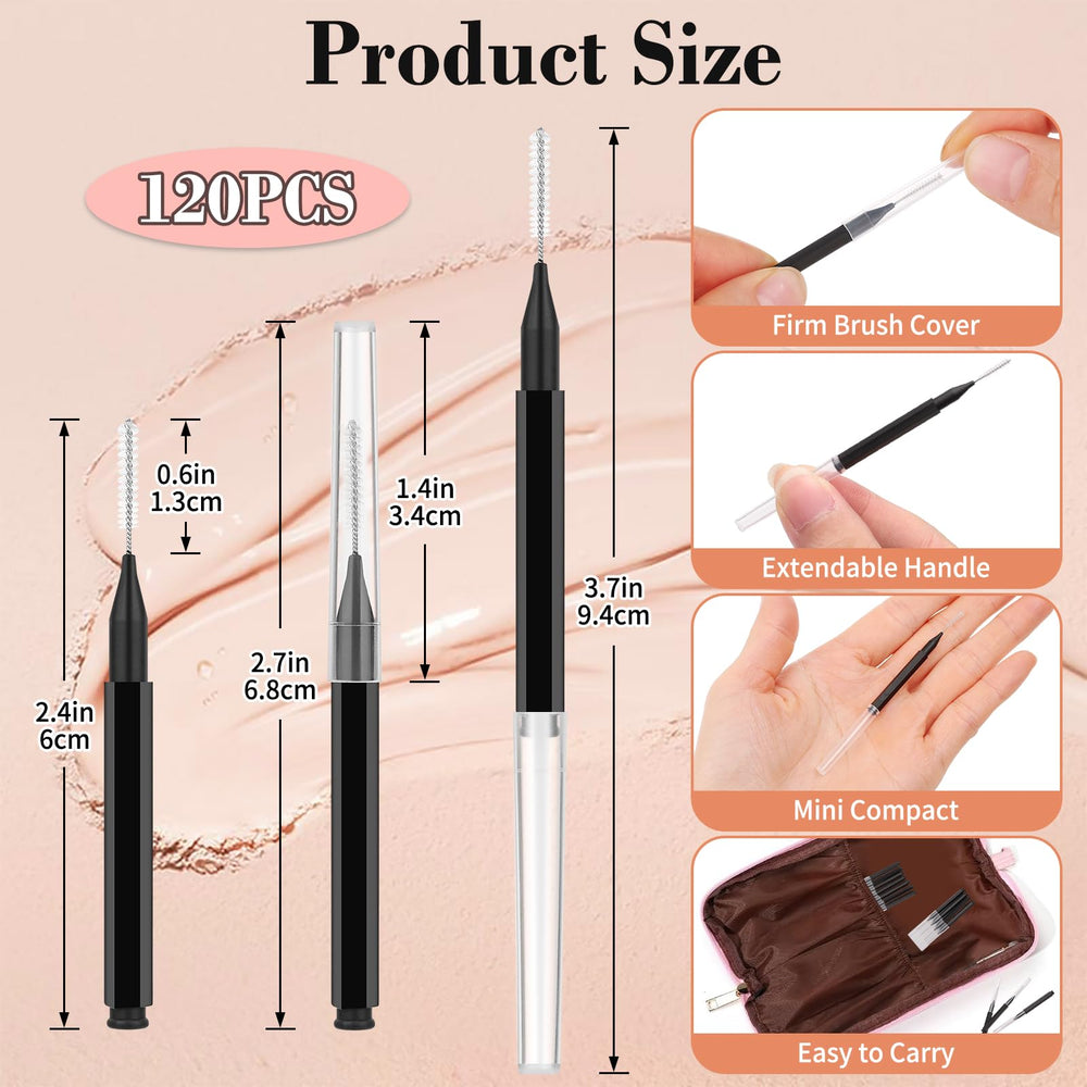 MAPVOLUT micro brow brush with spiral head enables precise lifting and blending.
