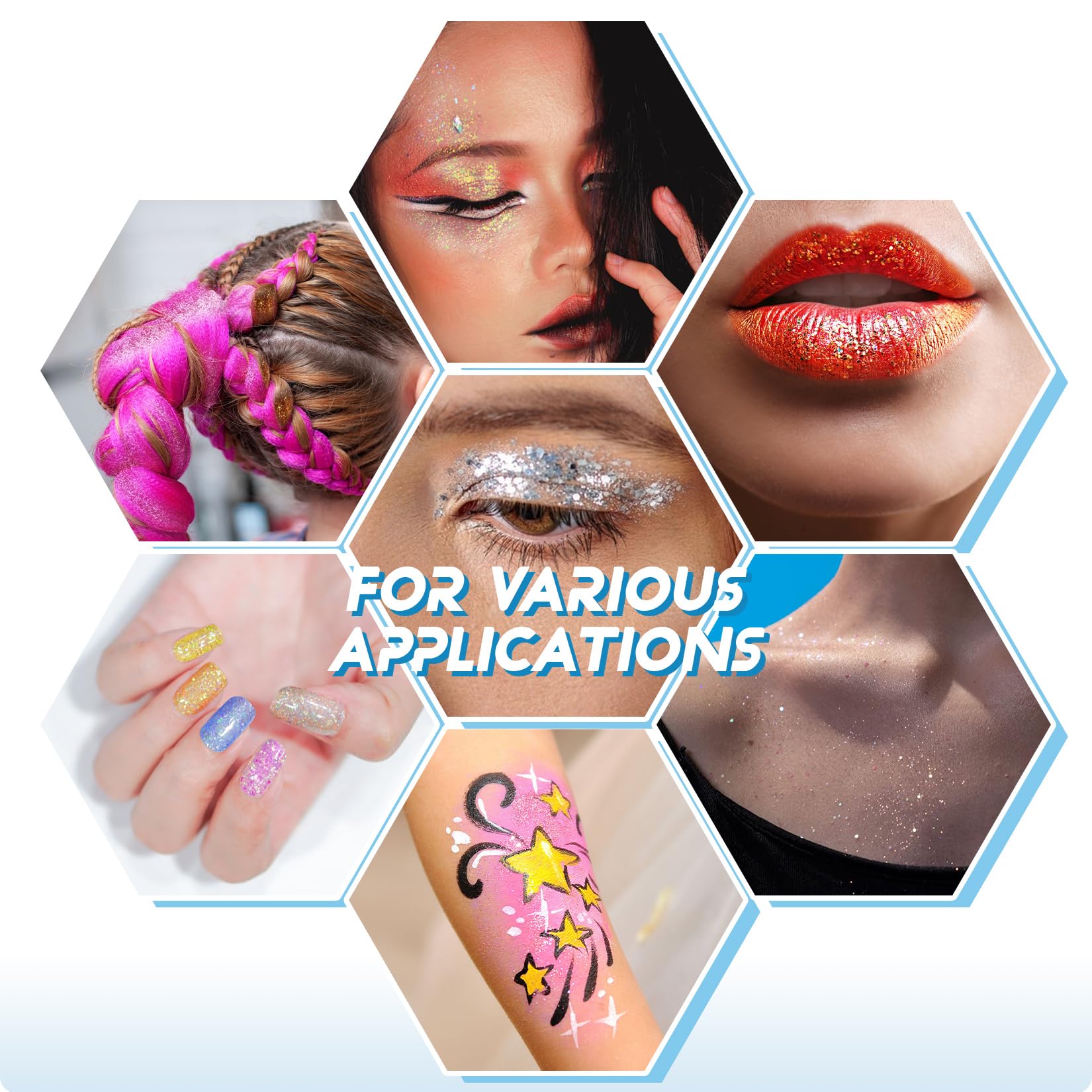 MAQIHAN brillos para maquillaje y uñas en estilo festivo