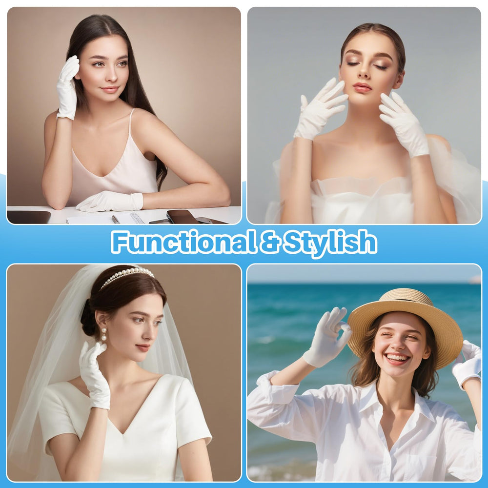 Guantes MAQIHAN blancos para servicio elegante, higiene y estilo.