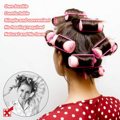 MAQIHAN heatless curlers shown for overnight use on various hair lengths.