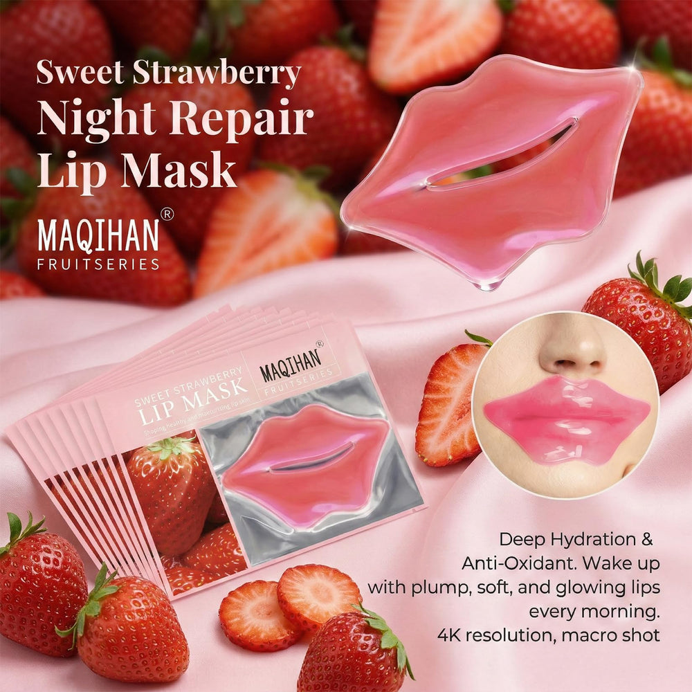 MAQIHAN parches labiales rosados con gel calmante