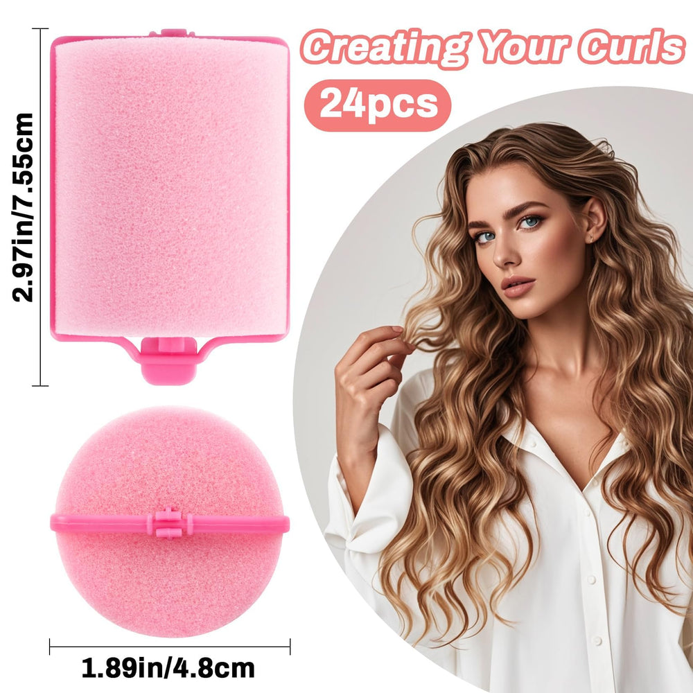 MAQIHAN pink 1.89-inch rollers in a set for natural curls.