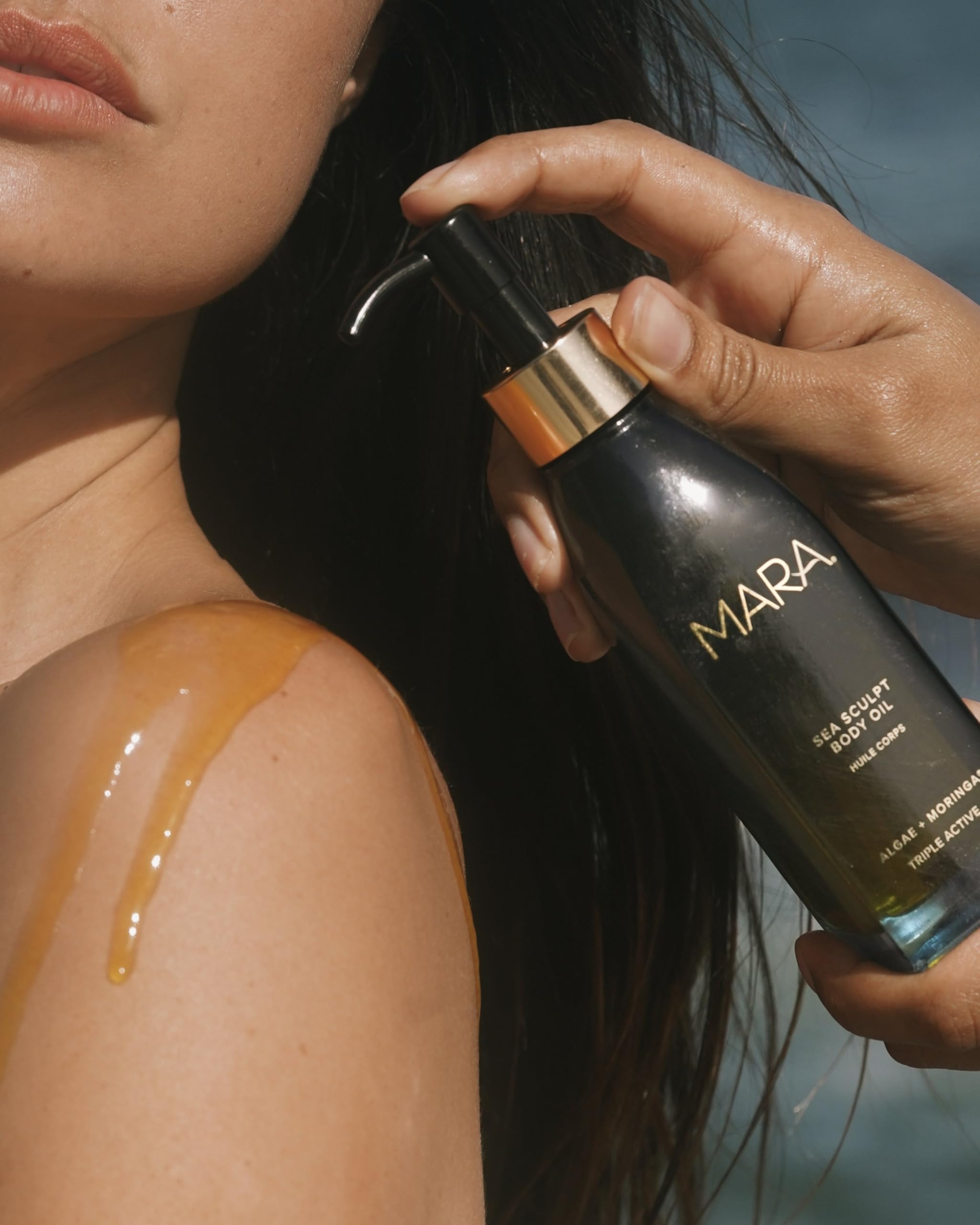 MARA Sea Sculpt glow on leg showing refined texture