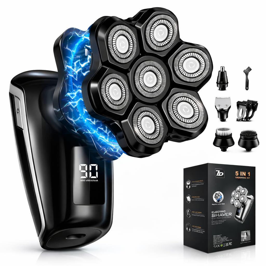 Maraiss head shaver with 7D floating blades offering a faster, smoother shave.