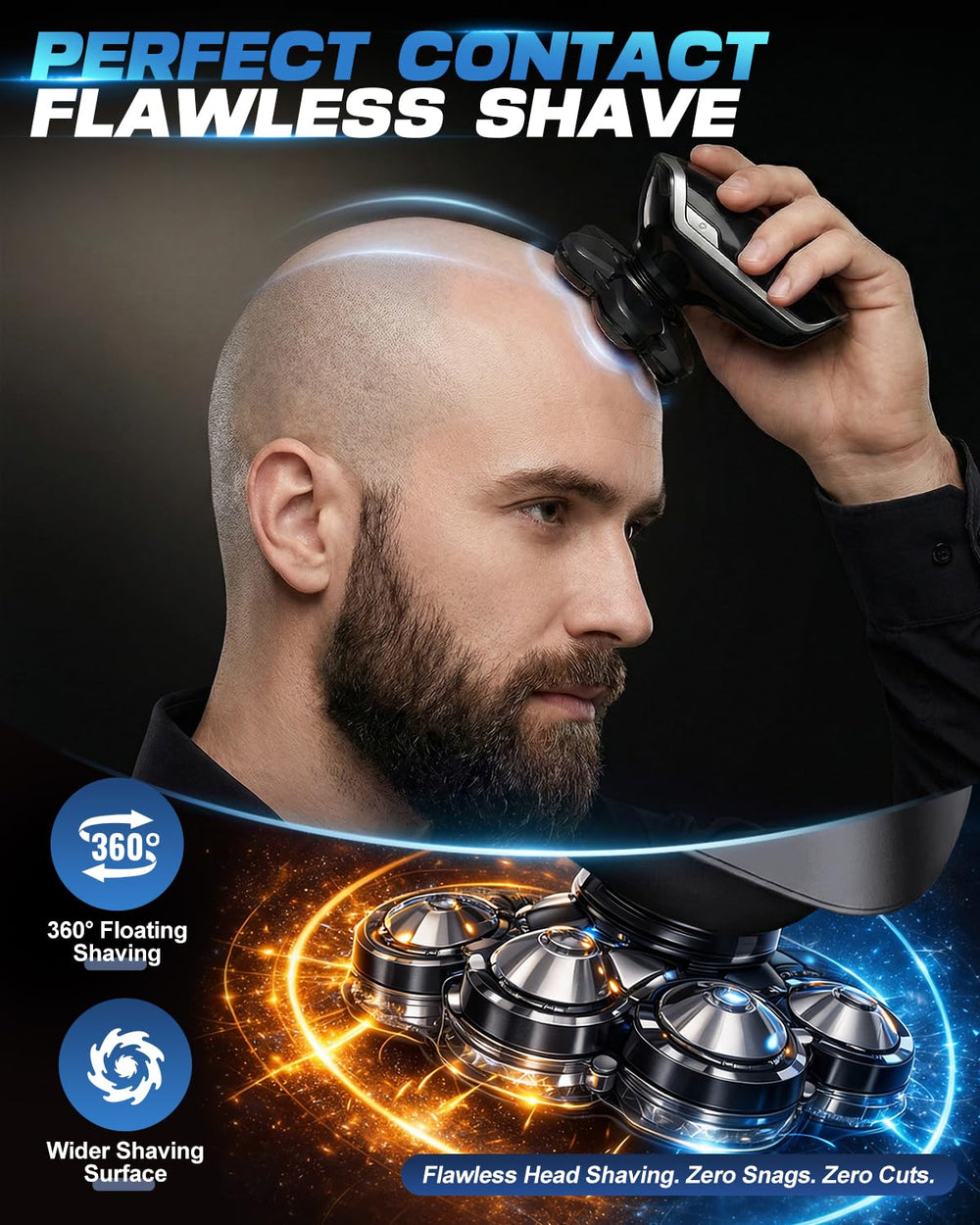 Maraiss IPX7 waterproof shaver for wet and dry use.