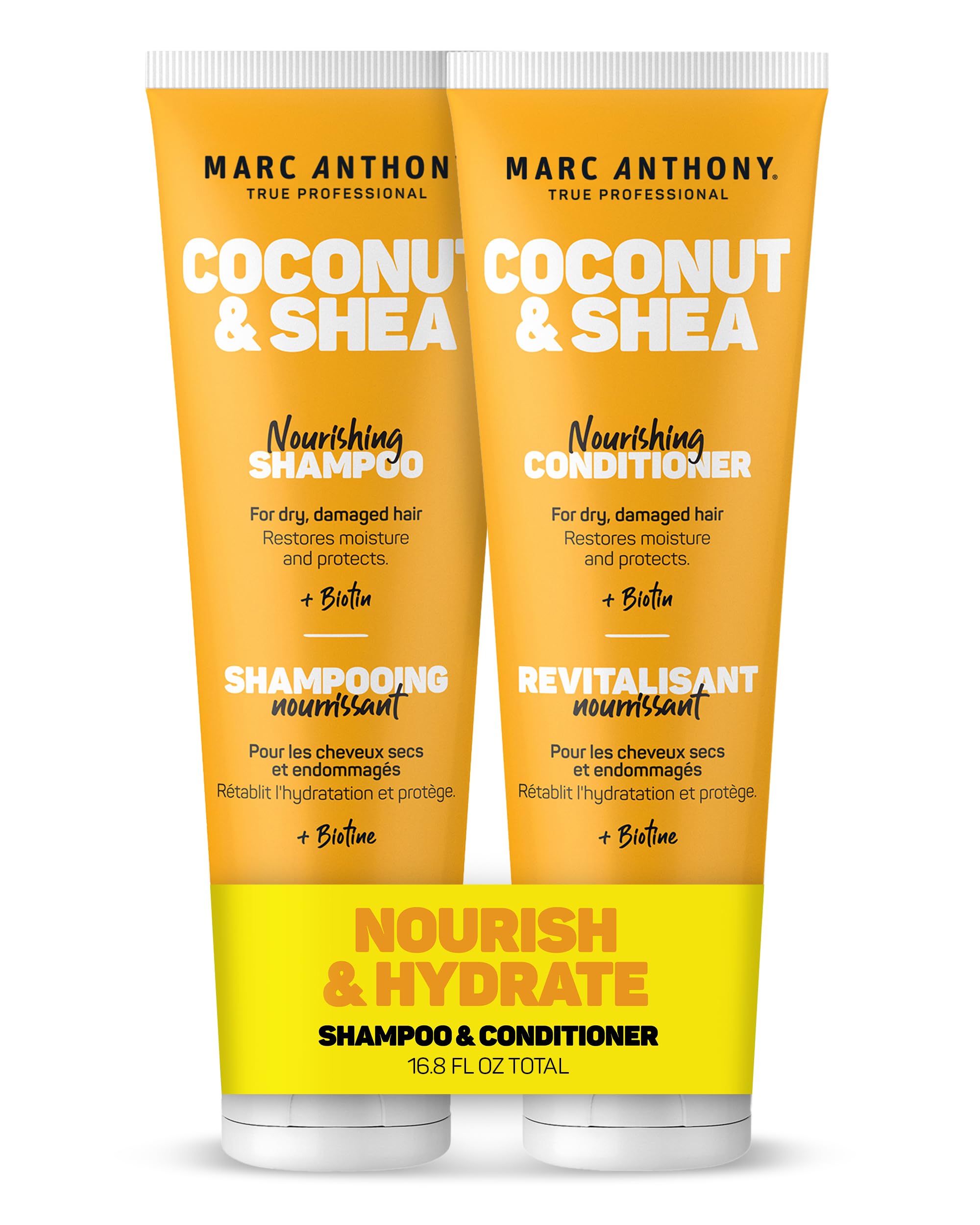 Marc Anthony champú voluminizador con coco y karité aporta cuerpo al cabello.