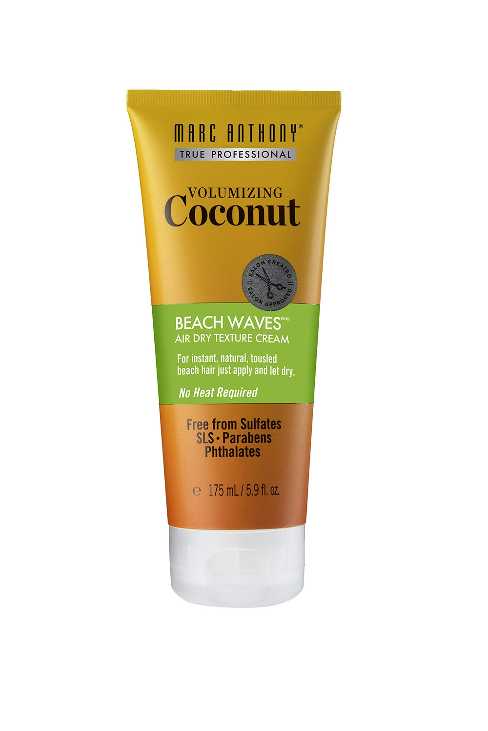 Marc Anthony Coconut Beach Waves Texture Cream bottle; coconut oil supports natural, beachy texture.