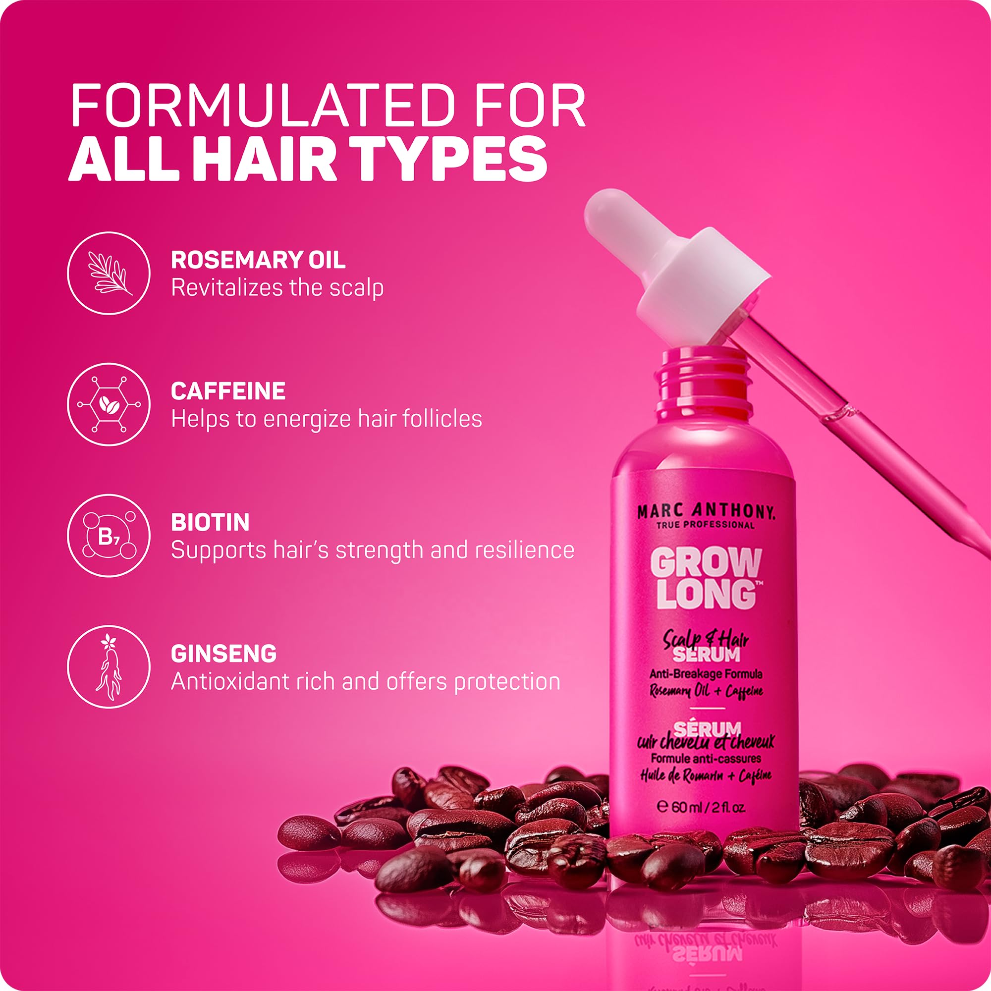 Marc Anthony Grow Long Serum, aporta brillo natural y aspecto más lleno