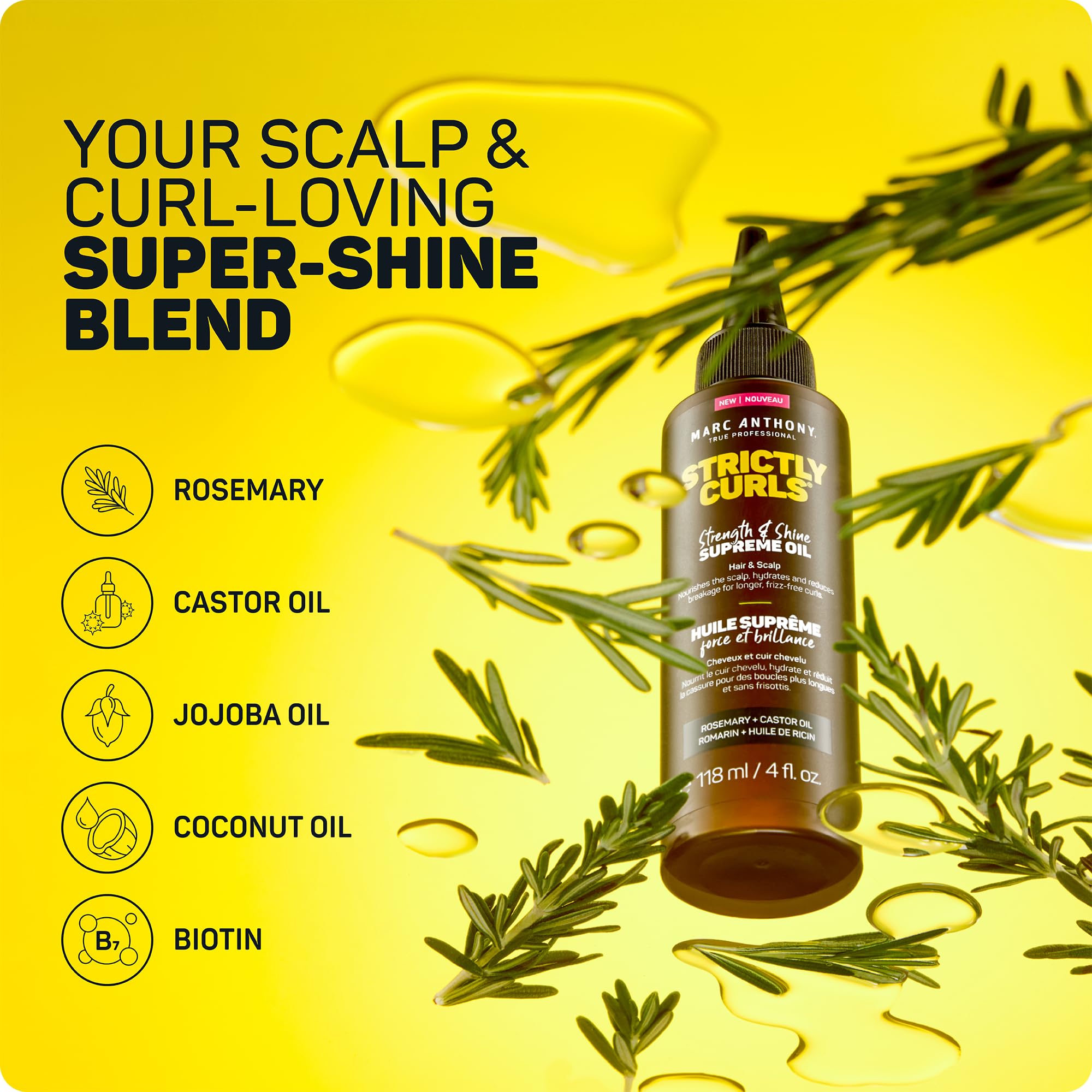 Marc Anthony Strengthening Scalp Oil massage on scalp for improved curl definition.